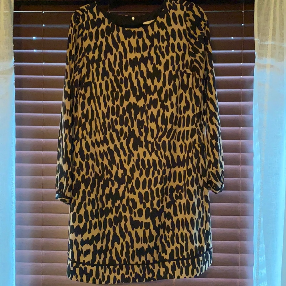 Loft Leopard Shift Dress Sz 8